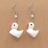 Enten Entchen weiß Ohrhänger Ohrringe Modeschmuck