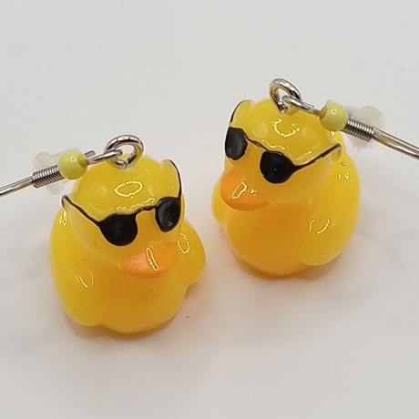gelbe Enten Sonnenbrille Ohrhänger Ohrringe Modeschmuck Kinder