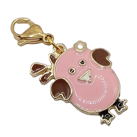 Huhn Charm rosa Clip Anhänger Bettelarmband Kinder