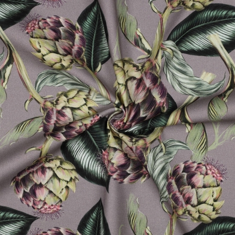 Canvas Artischoke lavendel lila 100% Baumwolle 