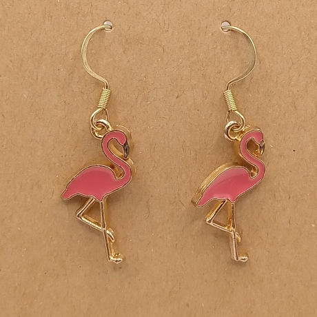elegante Flamingos goldfarben Ohrhänger Ohrringe Modeschmuck