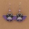 Fledermäuse lila Ohrhänger Modeschmuck Halloween Gothic