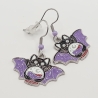 Fledermäuse lila Ohrhänger Modeschmuck Halloween Gothic