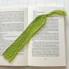 Lesezeichen Grün verschiedene Formen handgestrickt