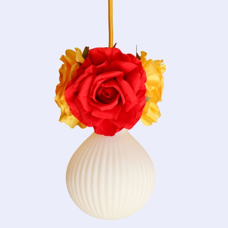 Romantische Rosenblüten Lampe für Kinder- & Jugendzimmer Rot Gelb