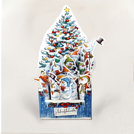 Jogurette Adventskalender Schneemann, Bastelbögen zum Ausdrucken