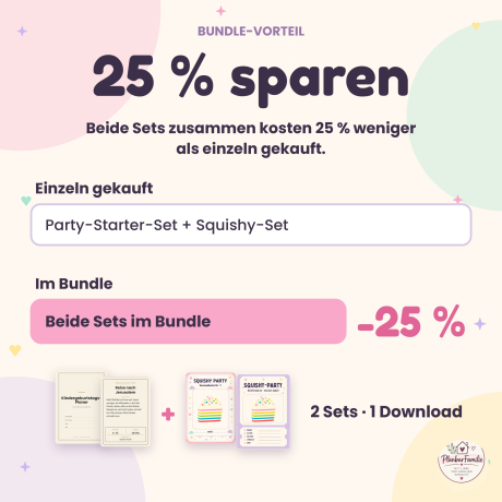 Kindergeburtstag Bundle Squishy: Party-Set + Starter-Set