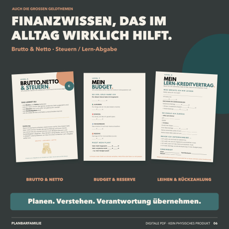 Finanzbuch Kinder zum Verschenken, Geldgeschenk Vorlage