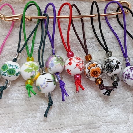 Maschenmarkierer Blumen Set mit 10 Stück bunte Dekoperlen