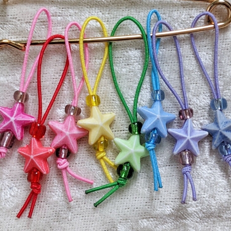Maschenmarkierer Sterne Set mit 10 Stück bunte Dekoperlen