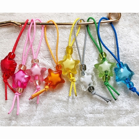 Maschenmarkierer Sterne Set mit 10 Stück bunte Dekoperlen