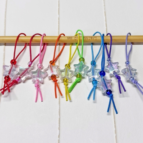 Maschenmarkierer Sterne Set mit 10 Stück bunte Dekoperlen