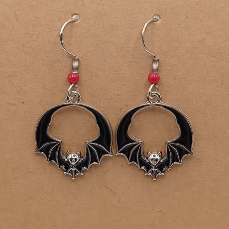 Fledermäuse schwarz Ohrhänger Modeschmuck Halloween Gothic