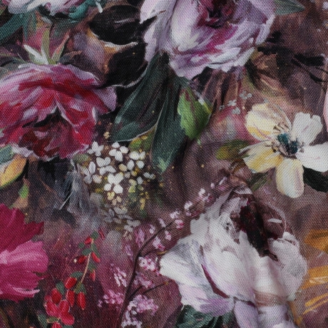 Canvas Blumen digital mauve flieder lila Taschenstoff 100% BW 