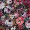 Canvas Blumen digital mauve flieder lila Taschenstoff 100% BW 