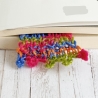 Lesezeichen Lila Rot Petrol bunt verschiedene Formen gestrickt 
