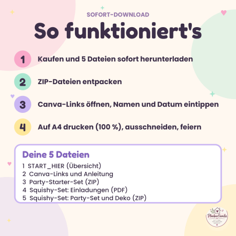 Kindergeburtstag Bundle Squishy: Party-Set + Starter-Set