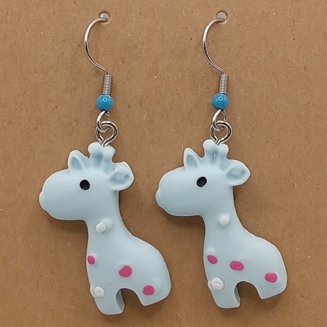 niedliche Giraffen blau Ohrhänger Ohrringe Modeschmuck