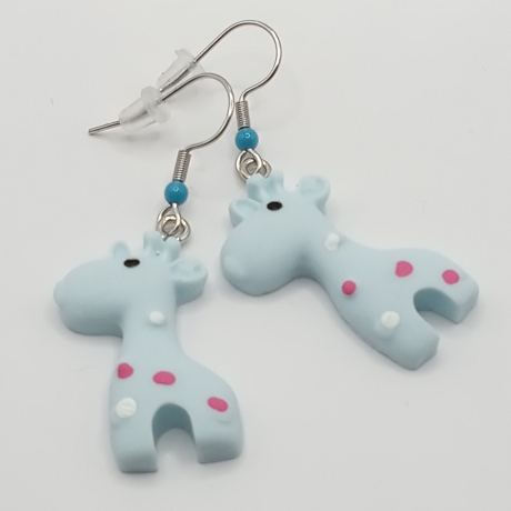 niedliche Giraffen blau Ohrhänger Ohrringe Modeschmuck