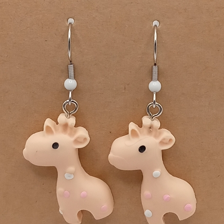 niedliche Giraffen lachs Ohrhänger Ohrringe Modeschmuck