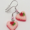 Herzkuchen mit Rose Ohrhänger Ohrringe Modeschmuck Kinder