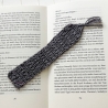 Lesezeichen Grau Schwarz bunt verschiedene Formen handgestrickt 
