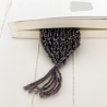 Lesezeichen Grau Schwarz bunt verschiedene Formen handgestrickt 
