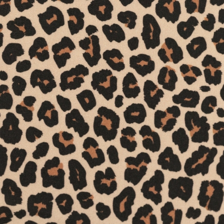 Baumwolle Leo Leopardenmuster Swafing Tim camel / schwarz