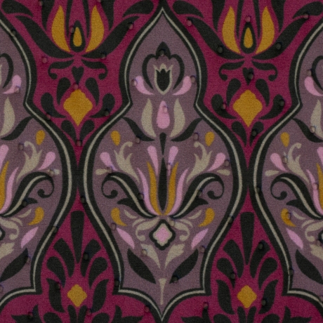 SAMOS - Ornamente Steppsamt mit Punktprägung burgundy altrosa