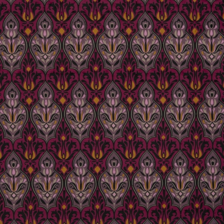 SAMOS - Ornamente Steppsamt mit Punktprägung burgundy altrosa