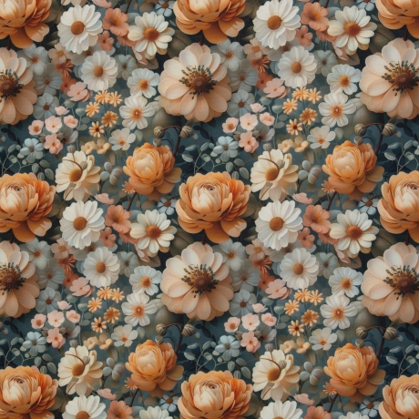 Flowing Bloom Blumen peach Taschenstoff wasserabweisend