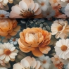 Flowing Bloom Blumen peach Taschenstoff wasserabweisend