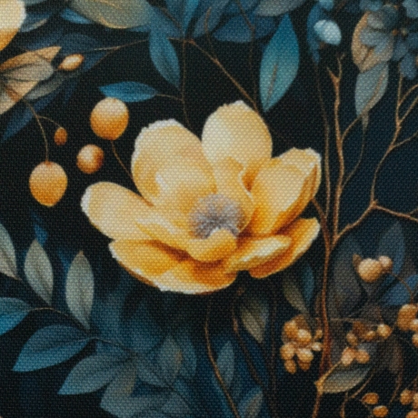 Flowing Bloom Blumen nachtblau Taschenstoff wasserabweisend