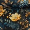 Flowing Bloom Blumen nachtblau Taschenstoff wasserabweisend
