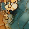 Flowing Bloom Liquid Bernstein Petrol Taschenstoff wasserabweisen