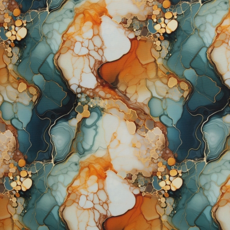 Flowing Bloom Liquid Bernstein Petrol Taschenstoff wasserabweisen