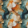 Flowing Bloom Liquid Bernstein Petrol Taschenstoff wasserabweisen