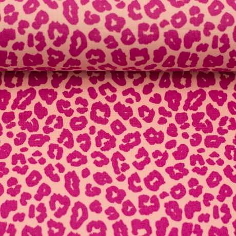 Baumwolle Leo Leopardenmuster Leoni rosa / erika pink