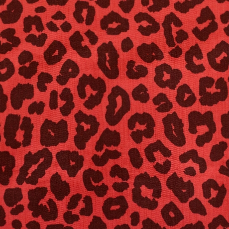 Baumwolle Leo koralle burgundy Leopardenmuster Leoni