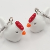 Hühner weiß Ohrhänger Ohrringe Modeschmuck Kinder