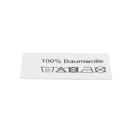 50 Textiletiketten mit Pflegehinweisen 100% Baumwolle 60°