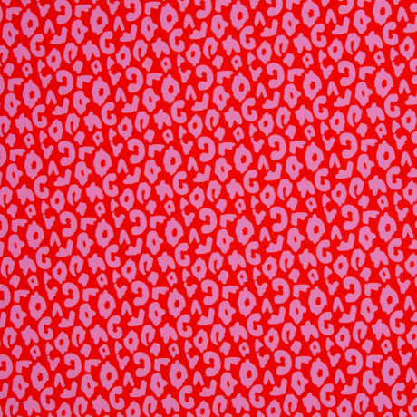 Taschenstoff Leo rot rosa Colorful wasserabweisend
