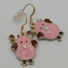 Hühner rosa Ohrhänger Ohrringe Modeschmuck Kinder