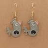 Hühner Hühnchen grau Ohrhänger Ohrringe Modeschmuck Kinder