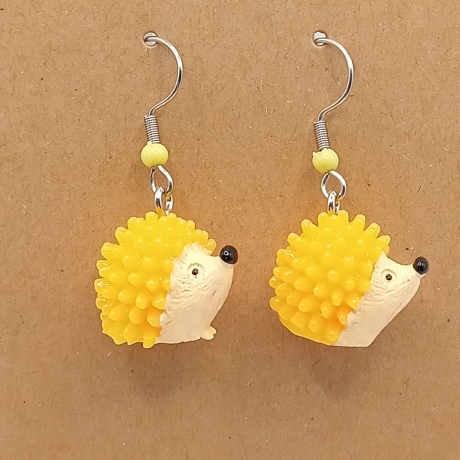 niedliche gelbe Igel Ohrhänger Ohrringe Modeschmuck