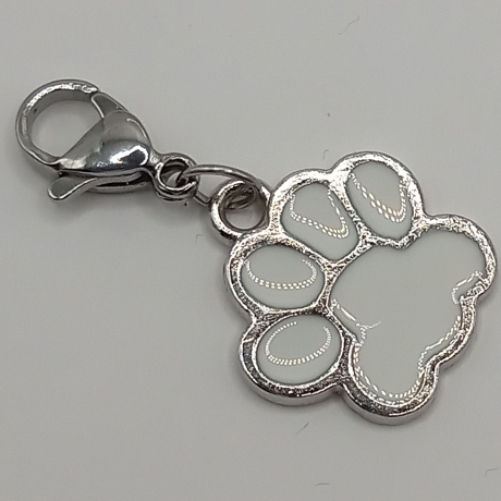 Pfote weiß Clip Anhänger Bettelarmband Kinder