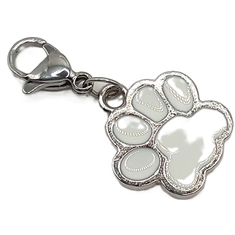 Pfote Charm weiß Clip Anhänger Bettelarmband Kinder