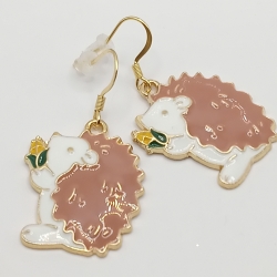 Igel mit Blümchen Ohrhänger Ohrringe Modeschmuck Kinder