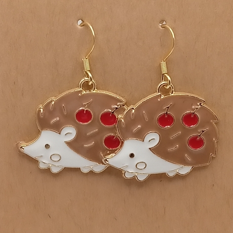 Igel mit Früchten Ohrhänger Ohrringe Modeschmuck