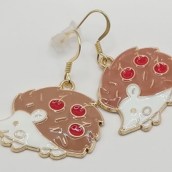 Igel mit Früchten Ohrhänger Ohrringe Modeschmuck